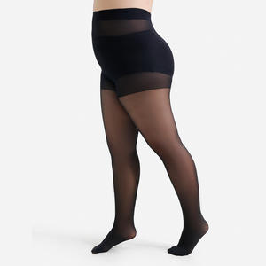 Collants Jacquard en Nylon à Pois pour Femmes Rondes, Sexy et Tendance, avec Étoiles au Dos, Noirs, Amincissants, et Camisole Fine de Base pour Femmes - Product Image 3