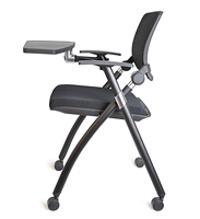 Chaise de bureau moderne empilable et pliable en gros, avec dossier en maille respirante et roulettes, idéale pour la maison, le bureau et les salles de conférence d'entreprise