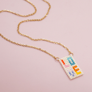 Go2Boho nuovo arrivo colorato "LOVE" lettera pendente collana catena in acciaio inox gioielli Miyuki perline collana per <span class=keywords><strong>amante</strong></span> - Product Image 1