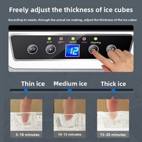 Machine à glaçons industrielle et commerciale compacte tout-en-un pour la fabrication et le broyage de glace avec compresseur à refroidissement par eau, capacité de 25 kg
