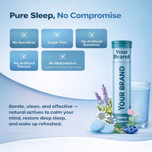 Comprimés effervescents OEM pour le sommeil, favorisant la relaxation et la qualité du sommeil, saveur myrtille et lavande - Product Image 2