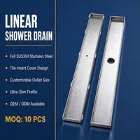 Prix d'usine – Drain de surface linéaire esthétique en acier inoxydable 304 massif brossé pour salle de bain et douche