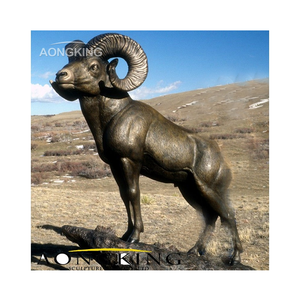 Decoración de jardín Tamaño real Bronce Cabra Escultura Animal Cabra Estatua - Product Image 5