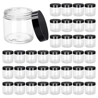 Clear Plastic Round Lotion Jar with Plastic Lid