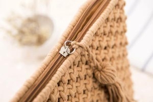 Crocheted Handmade Summer Beach Crossbody Bag Polyester Zip Fashionable Boho Shoulder <b>Purse</b> Travel Clutch - Product Image 6