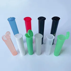 Custom Plastic 19*116mm Pop Top Tube Cone Container Packaging Child Proof Tubes With Customized Stickers