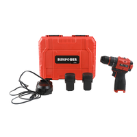 Ensemble de perceuse à percussion sans fil 16V, mandrin métallique sans clé de 10 mm, perceuse de 55 Nm, kit d'outils électriques avec 2 batteries BMC