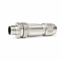 Connecteur femelle M12 à 4 broches, code D, câblable sur site, IP67, Ethernet PROFINET, prise à vis, boîtier métallique blindé