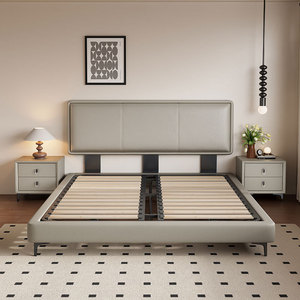 Lit moderne de luxe <span class=keywords><strong>pour</strong></span> chambre à coucher, confortable, rembourré en cuir, haute qualité, taille Queen/King - Product Image 4