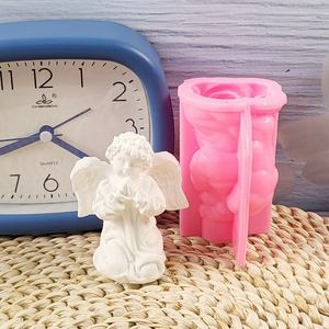 Moldes de fundición de resina hechos a mano para adornos decorativos DIY estilo Ins moldes de Ángel de rodillas de silicona W0240 - Product Image 4