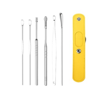 Factory wholesale stainless steel ear pick 6-piece set, spiral ear pick, portable cleaning and storage <b>case</b>. - Product Image 2