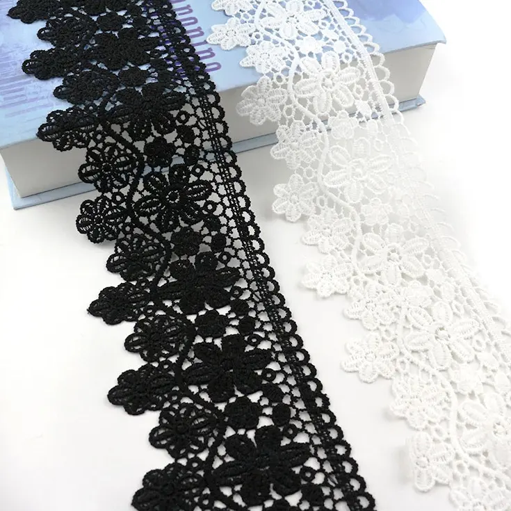 Wholesale Top Quality Swisss 3D Flower Embroidery Trim Lace For Garment