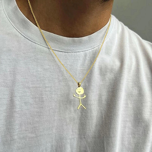 Collar Hip Hop con Diseño <span class=keywords><strong>de</strong></span> Dedo Medio para <span class=keywords><strong>Hombre</strong></span> y Mujer, <span class=keywords><strong>Cadena</strong></span> Larga <span class=keywords><strong>de</strong></span> Acero Inoxidable, Joyería Moderna - Product Image 2