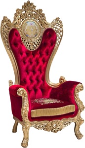 Sedia di Lusso in Stile Francese per Soggiorno, Schienale Alto in Legno di Faggio Intagliato a Mano, Seduta in Tessuto con Foglia d'Oro e Imbottitura Morbida, Modello King Queen Royal Red - Product Image 3