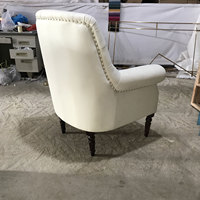 Fauteuil élégant en cuir blanc, mobilier de salon et de café, style européen, noir mat