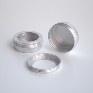 Lata de Aluminio Redonda Cilíndrica Personalizada de Alta Calidad de 2.1 oz, 60 g, 60 ml, con Ventana Transparente y Tapa de Rosca, para Uso Cosmético, Regalos y Galletas - Product Image 1
