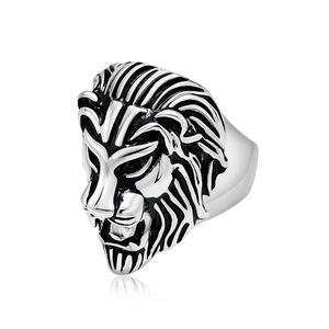 Anillo con Cabeza de León de Acero Inoxidable, Joyería Masculina, Regalo, Anillo de Moda con Forma de Animal - Product Image 1