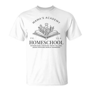 Camiseta Mama's Academy Homeschool con base en la fe cristiana para madres y familias - Product Image 1