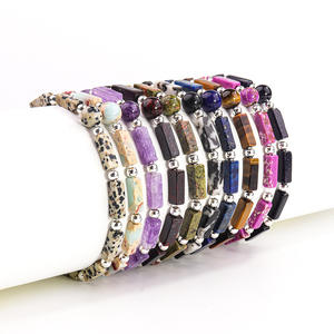 Alla moda imperiale lapislazzuli blu sabbia occhio di tigre per bracciale perlina quadrata oro pollo maculato sangue naturale quarzo ametista - Product Image 1