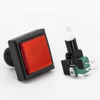 Boutons d'arcade LED 12 volts, grands boutons d'arcade carrés éclairés, bouton de jeu momentané pour machine d'arcade de pêche