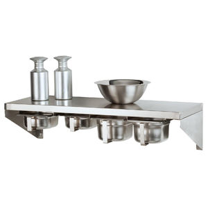 Estante de Acero Inoxidable para Cocina de Hotel o Restaurante, Montado en la Pared, con Riel para Bandejas GN - Product Image 1