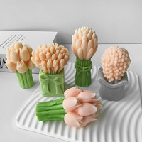 Cetakan Silikon Lilin Bentuk Pot Bunga Tulip INTODIY 3D, Cetakan Gipsum Dekorasi Kue Buket Lavender, Dekorasi Rumah