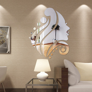 Autocollant de <span class=keywords><strong>miroir</strong></span> mural 3d, décoration de chambre de fille, autocollant doux, nouvelle collection - Product Image 3