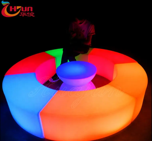 Tabouret avec LED lumineux, produit tendance, pour canapé-fauteuil incurvé, en plastique PE, étanche, 6 pièces en coupe, - Product Image 1