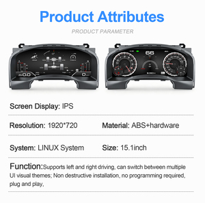 Nouvel odomètre numérique, cockpit virtuel, tableau de bord intérieur, lecteur multimédia, vitesse pour GMC Yukon Chevrolet Tahoe 2007 2013 - Product Image 6