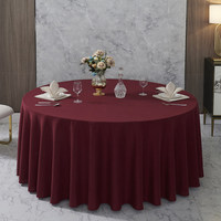 Nappe de banquet haut de gamme pour hôtel et restaurant, grande, en tissu mélangé coton-lin, design simple, personnalisable