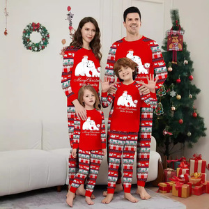 Ensembles <span class=keywords><strong>de</strong></span> pyjamas <span class=keywords><strong>de</strong></span> <span class=keywords><strong>Noël</strong></span> élégants en tricot pour toute la <span class=keywords><strong>famille</strong></span>, taille élastique, imprimé motif canne à sucre et lettres, tenues <span class=keywords><strong>de</strong></span> maison parent-enfant - Product Image 3