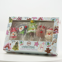 Groothandel Hoge Kwaliteit Gevriesdroogde Fruitachtige Cartoon Kerst Snoepjes Lollies Zachte Zoete Marshmallow Icing Decoraties Doos