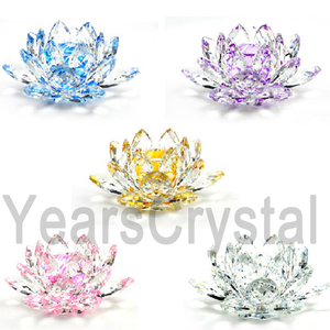 शादी के पक्ष के लिए ग्लास कमल फूलों के साथ हॉट ग्रीन क्रिस्टल कमल शो पीस R-0933 - Product Image 6