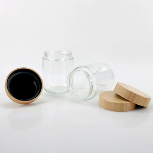 Pot en verre transparent hermétique de 500 ml pour la cuisine, le café, le thé, les épices et les produits en vrac, avec couvercle en bambou naturel - Product Image 2