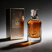 Flacon de parfum en verre cylindrique de luxe, flacon vide pour parfum avec logo personnalisé en estampage à chaud, boîte cadeau