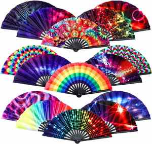 Hot Sale Custom Logo Foldable 33cm Fabric Bamboo <b>Hand</b> <b>Fan</b> Folk Art Style Carved Painted Decoration Love Souvenir Folding <b>Fan</b> - Product Image 5