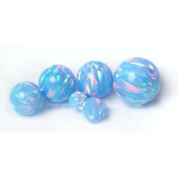 Boule ronde créée perles d'opale bijoux pierre d'opale chaleur pierre synthétique étoile blanche faisant dans les 2 jours ouvrables 4.0-12.0 Mm Super