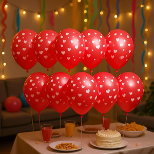 Party Love <b>Balloon</b> Corazon Red 12 Pcs Round Latex Valentine's Day Party <b>Decorations</b> - Product Image 5