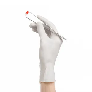 ถุงมือยางคุณภาพดีที่สุด ถุงมือผงสีขาว ถุงมือมือยางตรวจสอบแบบใช้แล้วทิ้ง