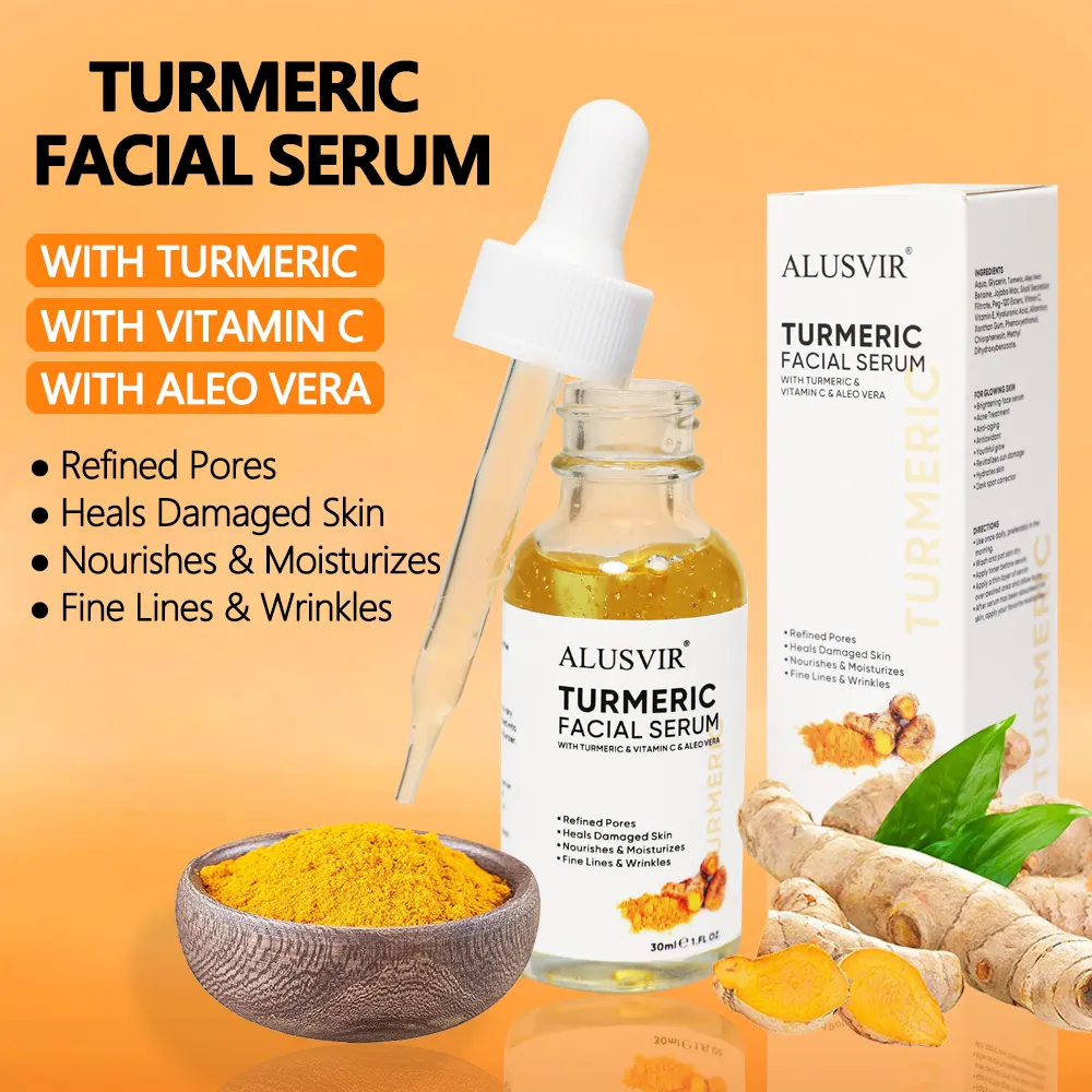 Turmeric Skincare Set Anti Acne Dark Spot Whitening Private Label Soap Serum Scrub Cream Facial Wash face Skin Care Set  new 