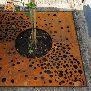 Rejilla <span class=keywords><strong>de</strong></span> acero Corten resistente a la corrosión <span class=keywords><strong>para</strong></span> protección <span class=keywords><strong>de</strong></span> árboles <span class=keywords><strong>de</strong></span> calle, muebles <span class=keywords><strong>de</strong></span> jardín <span class=keywords><strong>de</strong></span> exterior personalizados - Product Image 5