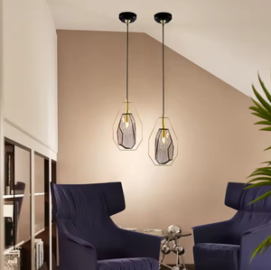 Hot Sale Modern Luxury Single Head Brown Glass Pendant Light Single Switch Controlled Restaurant <b>Room</b> Iron Frame <b>AC</b> Power ODM - Product Image 3