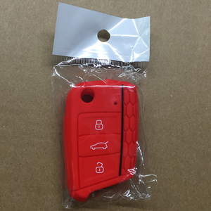 Protezione in Silicone per Chiavi Auto Volkswagen VW Tiguan Passat Golf <span class=keywords><strong>Skoda</strong></span> Superb Fabia, Custodia per Chiave Pieghevole a 3 Pulsanti, Produzione OEM - Product Image 1