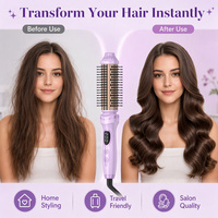 Brosse chauffante ionique en céramique PTC OEM/ODM XBH avec écran LCD 3-en-1 pour lisser et boucler les cheveux, brosse électrique pour femmes