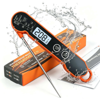 Thermomètre numérique pliable OEM de poche à lecture instantanée, étanche, multicolores, pour viande et barbecue