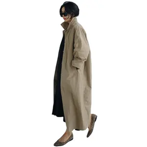 Giá Bán Buôn Mùa Thu Lady Văn Phòng Trench Wool Elegant Coat Dài Cho Phụ Nữ