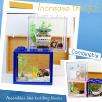 Mini aquarium carré en plastique 1L léger pour poissons Betta, tortues, poissons rouges, chambre, cuisine, aménagement paysager extérieur, garantie à vie