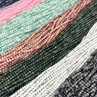 Vente en gros de perles de pierres précieuses naturelles multicolores de 4 mm, perles de cristal polies, brins de perles pour la fabrication de bijoux