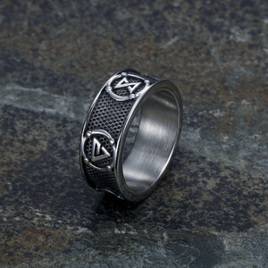 Tùy Chỉnh Thiết Kế Thép Không Gỉ Movie Style Witcher <span class=keywords><strong>LOGO</strong></span> 5 Bảo Vệ Dấu Hiệu Ban Nhạc Nhẫn Cho Nam Giới Phụ Nữ - Product Image 3