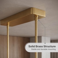 Lustre suspendu moderne de luxe pour table à manger, bar, villa, îlot de cuisine, design linéaire personnalisé, fabriqué avec soin, LED blanc chaud